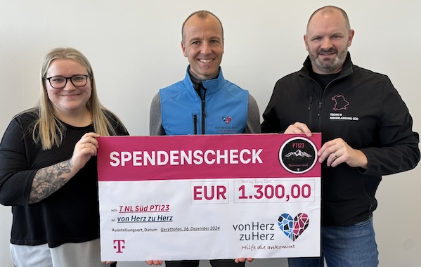 1.300 Euro aus Weihnachtstombola der Telekom